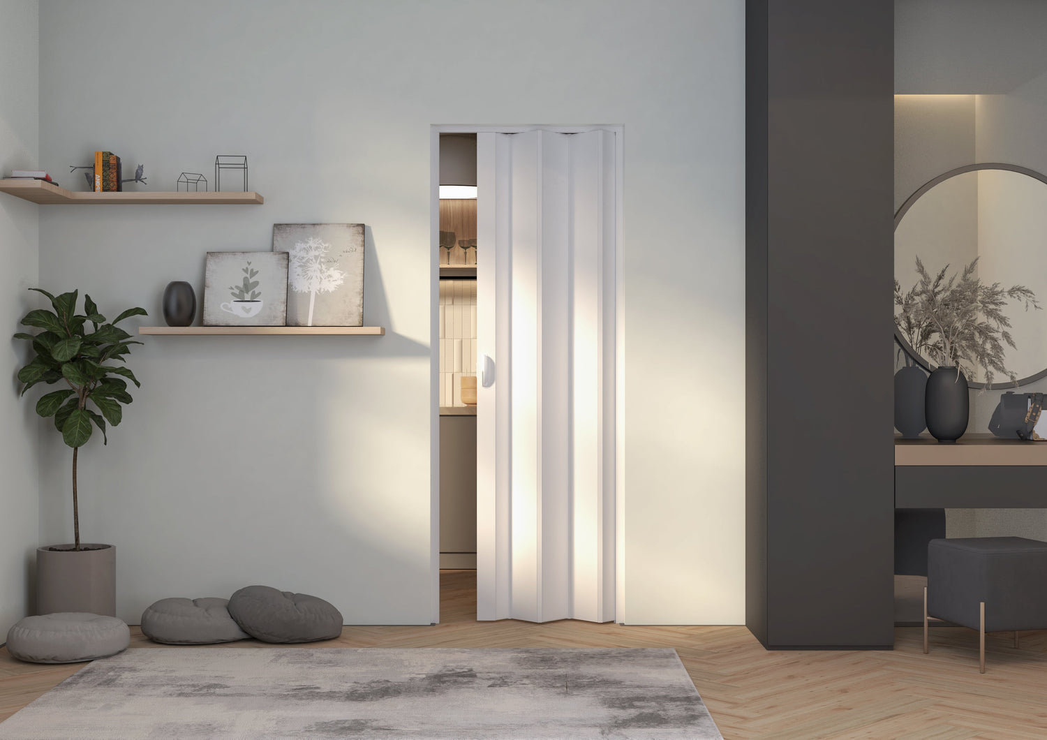 Vouwdeur wit met glas – Licht en stijl in één oplossing