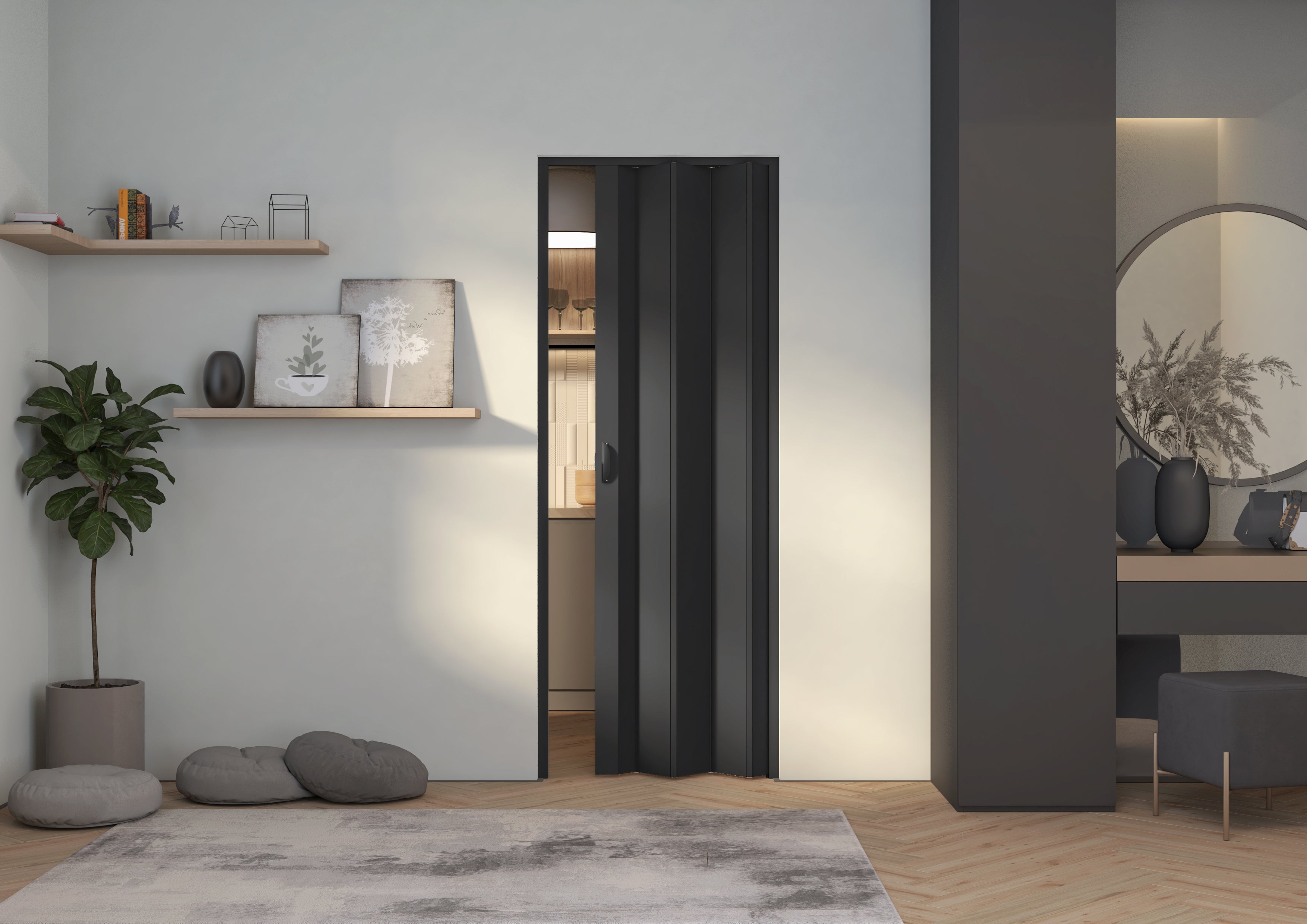  maatwerk vouwdeuren hout | houten vouwwand op maat | vouwdeur met isolatieglas | binnenvouwdeuren met kozijn | vouwdeuren inclusief montage

